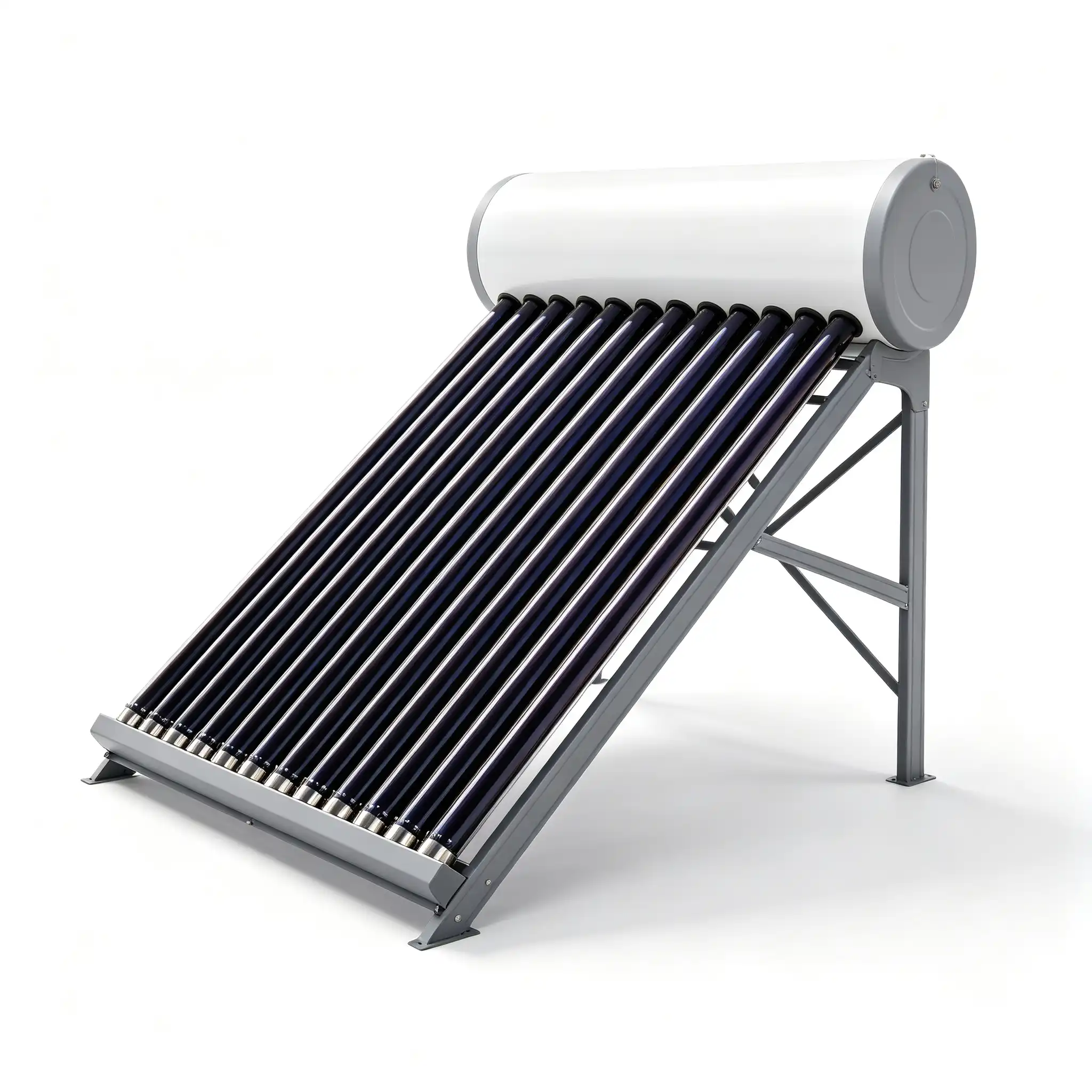 Compact evacuated tube solar water heater