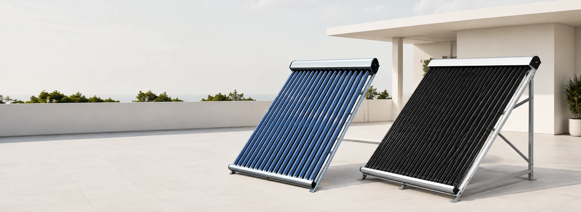 Residential evacuated tube and flat plate solar water heaters
