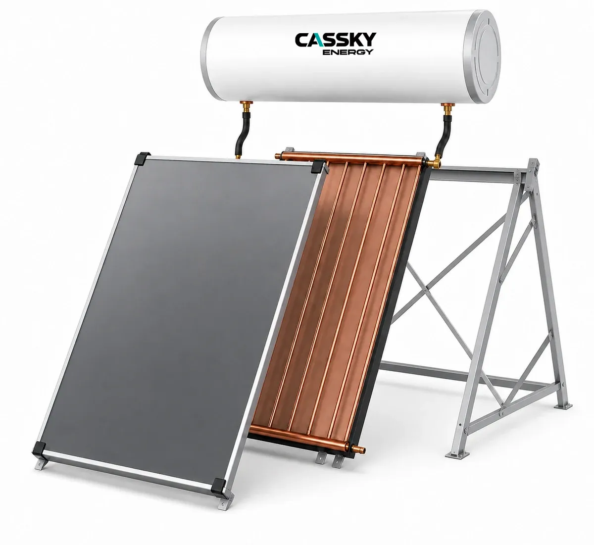 Flat Plate Pressurized Solar Water Heater Exploded Structure Diagram